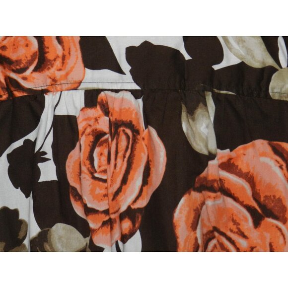 Roaman's 22W floral cotton blend buttoned top long sleeves plus size women's - Picture 6 of 7